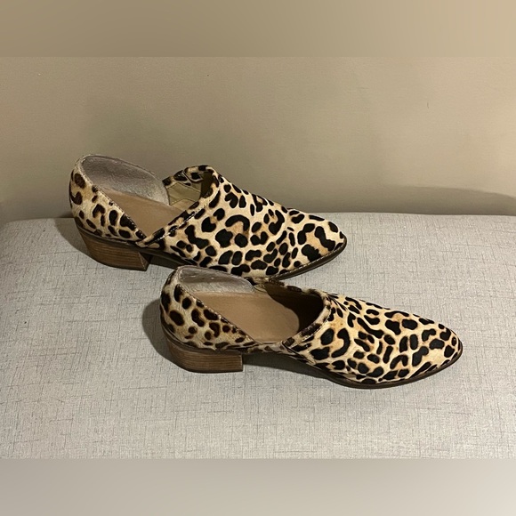 Crown Vintage Morrison Leather Leopard Print Fur Pointed Toe Slip-on Boots, 8 - Picture 4 of 9